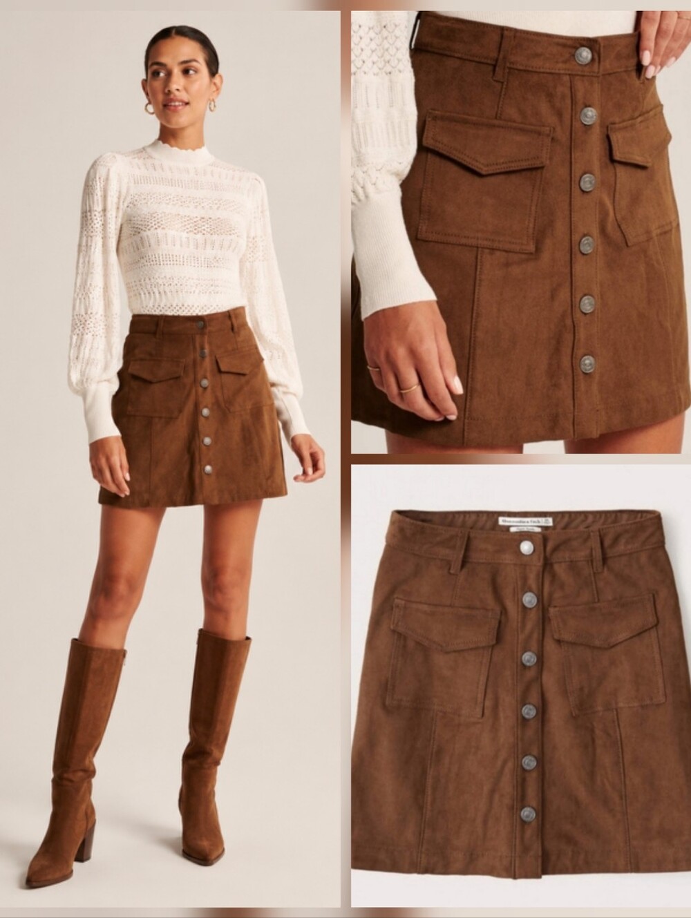 Abercromibe & Fitch Vegan Suede Skirt
